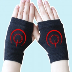 Fate Stay Night Tohsaka Tokiomi Black Anime Half Finger Knitted Gloves 14*8CM