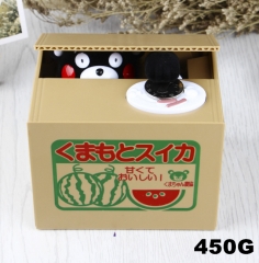 Kumamon Funny Stealing Money With Music Toy For Kid Anime Money Pot
