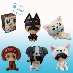 Gintama Cartoon Toys New Designs 3.5cm Anime PVC Figure Set Of 5