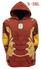 Iron Man Good Quality Fashion Long Sleeve Zipper Anime Hooded Hoodie