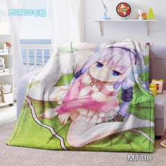 Kobayashi-san Chi no Maid Cartoon Mink Velvet Material Anime Blanket