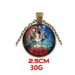 Stranger Things Hot Movie Vintage Charm Fashion Jewelry Bronze Chain Anime Alloy Necklace 30g