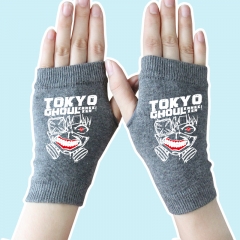 Tokyo Ghoul Gray Half Finger Warm Anime Knitted Gloves 14*8CM