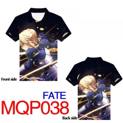 Fate Stay Night Cosplay Cartoon Anime Short Sleeve Polo Tshirt