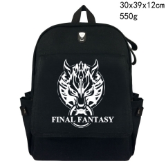 Good Quality Final Fantasy Canvas Black Students Backpack Bag
