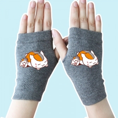 Natsume Yuujinchou Cute Fashion Gray Half Finger Anime Knitted Gloves 14*8CM