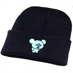 Korea Star BTS Fancy Black Soft Teenager Warm Wool Hat