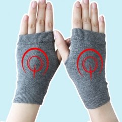 Fate Stay Night Tohsaka Tokiomi Gray Anime Half Finger Knitted Gloves 14*8CM