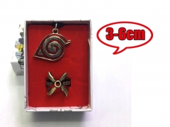 Japanese Cartoon Naruto Anime Alloy Necklace And Ring Set