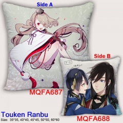 Touken Ranbu Online Cartoon Soft Wholesale Printed Square Anime Pillow 45*45CM
