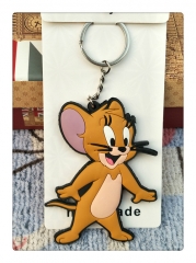 Tom and Jerry Cartoon Pendant Keyring Hot Sale Two-side Printed Anime Keychain