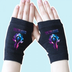 World of Warcraft Star Sky Marks Black Anime Knitted Gloves 14*8CM