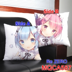 Re:Zero kara Hajimeru lsekai Seikatsu Magic Cartoon Two Sides Comfortable Anime Pillow 45*45CM