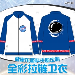 NASA Color Printing Cosplay Zipper Sweater Anime Hoodie (S-XXL)