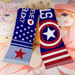 Captain America Cosplay Movie Colorful Mink Velvet Material Anime Scarf