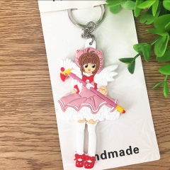 Card Captor Sakura KINOMOTO SAKURA Cartoon Pendant Two-side Printed Anime Keychain