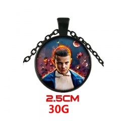 Stranger Things Movie Vintage Charm Fashion Jewelry Black Chain Anime Alloy Necklace 30g