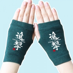 Attack on Titan Words Atrovirens Cartoon Anime Knitted Gloves 14*8CM