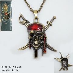 Popular Movie Pirates Of The Caribbean Anime Bronze Fancy Necklace
