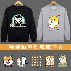 7Designs 2Colors Doge Long Sleeve Round Necklace Warm Anime Hoodie