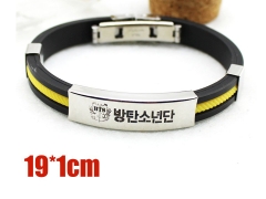 BTS Same Designs Jewelry Yellow K-POP Bulletproof Boy Scouts PU Leather ans Alloy Bracelet
