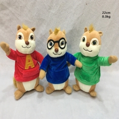 Alvin and the Chipmunks Anime Cute Animal Plush Toys 3pcs/set