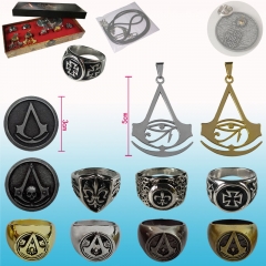Assassin's Creed Commemorative Edition Cosplay Anime Ring+Necklace