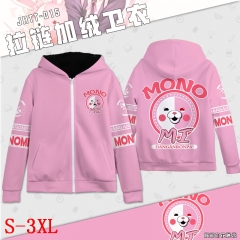 Dangan Ronpa Cartoon Sweatshirts Wholesale Zipper Thick Pink Anime Hoodie