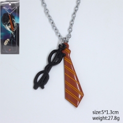 Harry Potter Cosplay Glass and Tie Pendant Anime Necklace