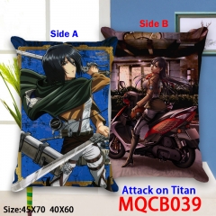 Attack on Titan Cartoon Cosplay Anime Print Two Sides High Quality Pillow 45*45CM