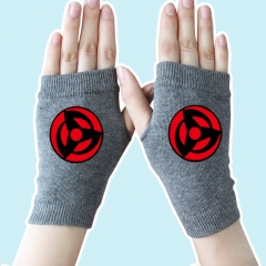 Naruto Sharingan Half Finger Gray Anime Knitted Gloves 14*8CM