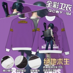 Playerunknown's Battlegrounds Colorful Velvet Anime Hoodie