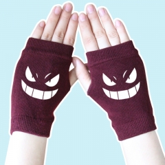Pokemon Cute Cartoon Half Finger Wine Anime Warm Knitted Gloves 14*8CM