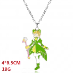 Card Captor Sakura Cartoon Fashion Jewelry Japanese Anime Alloy Necklace 19g