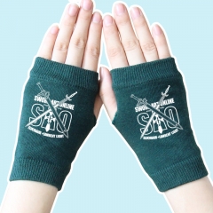 Sword Art Online Game Atrovirens Half Finger Anime Knitted Gloves 14*8CM