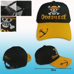 One Piece Black and Yellow Cartoon Baseball Hat Fashion Anime Cap