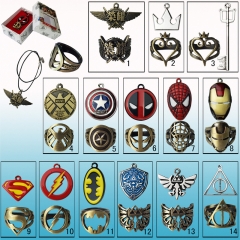 14 Designs Can Choose Surperman Keyring Spider Man Anime Keychain Necklace