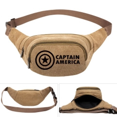 Captain America Cosplay Movie For Boys Portable Anime Canvas Waist Bag
