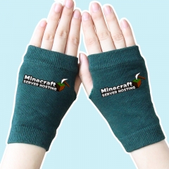 Minecraft New Arrivals Game Warm English Mark Atrovirens Anime Half Finger Gloves 14*8CM