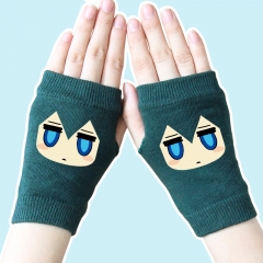 Black Rock Shooter Cartoon Half Finger Atrovirens Anime Knitted Gloves 14*8CM