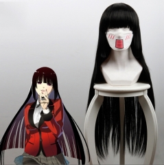 Kakegurui Jabami Yumeko Black Cartoon Cosplay Hair Wholesale Anime Long Wig