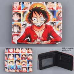 One Piece Luffy Cosplay Cartoon PU Folding Purse Anime Wallet