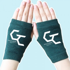 Super Power Cartoon Guilty Crown Half Finger Atrovirens Anime Knitted Gloves 14*8CM