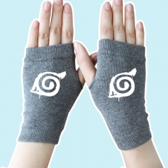 Naruto Marks Gray Anime Good Quality Half Finger Knitted Gloves 14*8CM