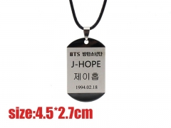 K-POP BTS Bulletproof Boy Scouts J HOPE Alloy Anime Necklace 4.5*2.7CM