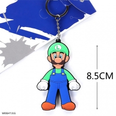 Super Mario Bro Game Cartoon Two Side Silica gel Keychain