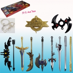 Hot Game King Of Glory Anime Weapon +Keychain Set