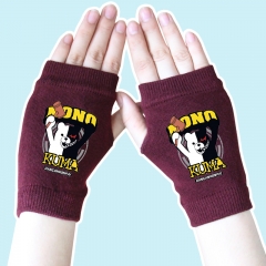 Dangan Ronpa Monokuma Cartoon Wine Anime Half Finger Knitted Gloves 14*8CM