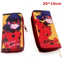 Miraculous Ladybug Cosplay Cartoon Folding PU Purse Anime Long Zipper Wallet
