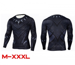 Marvel Comics Black Panther Cosplay Movie For Men 3D Anime Sports Tights Long Sleeve T shirt